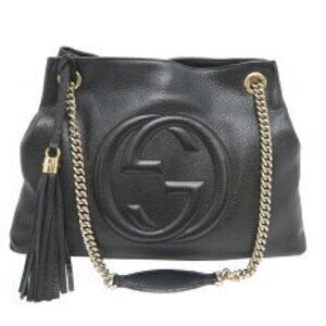Gucci Soho Chain Shoulder Bag Leather Black